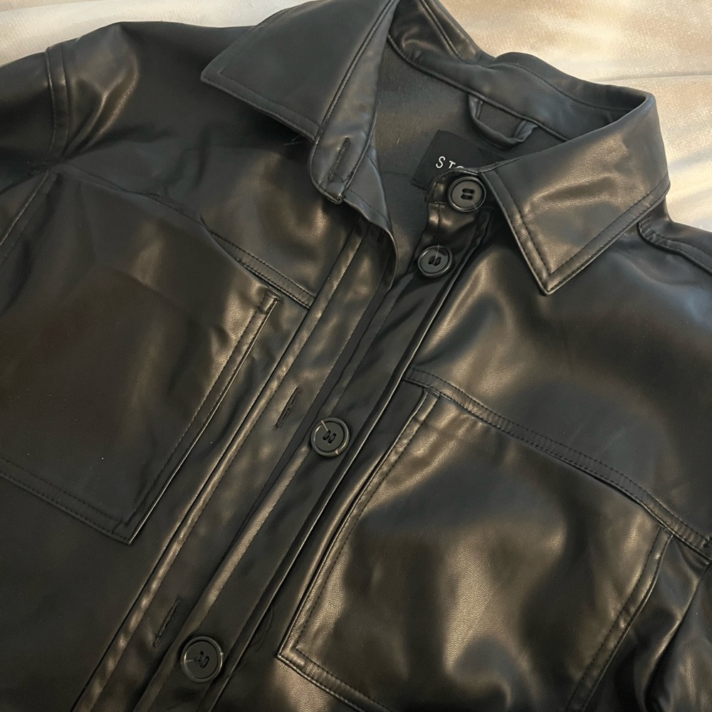 Leather Shirt Jacket